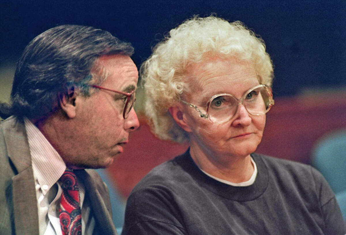Dorothea Puente, known as the “Death House Landlady,” sits in court in 1993 for sentencing on charges of murdering her tenants at 1426 F St. in Sacramento. She was convicted of three murders.
